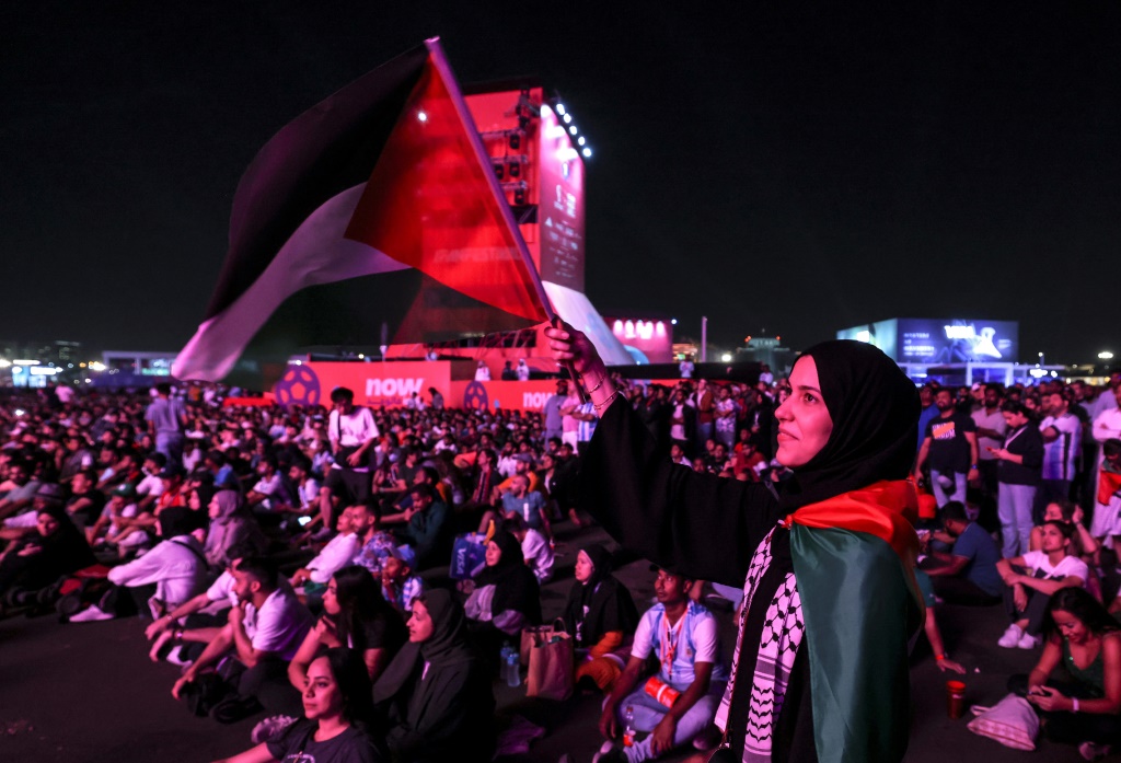 Drapeau palestinien lors de la Coupe du monde de football