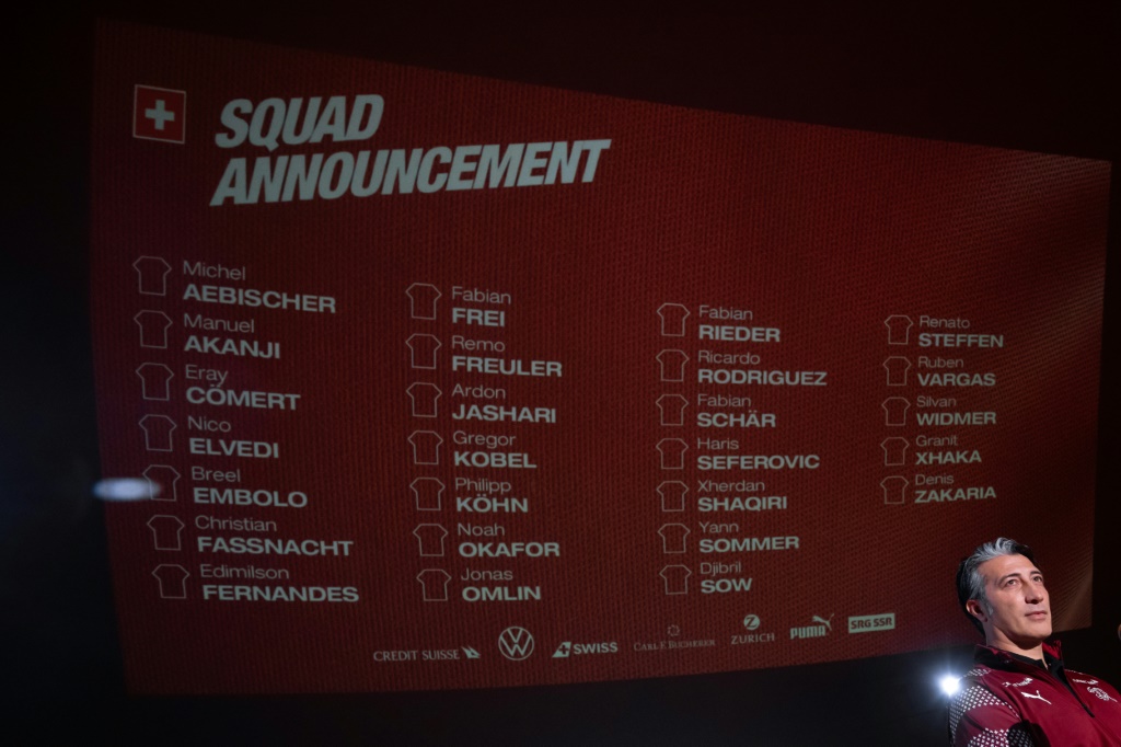 Le sélectionneur suisse Murat Yakin lors de l'annonce de sa liste pour le Mondial-2022