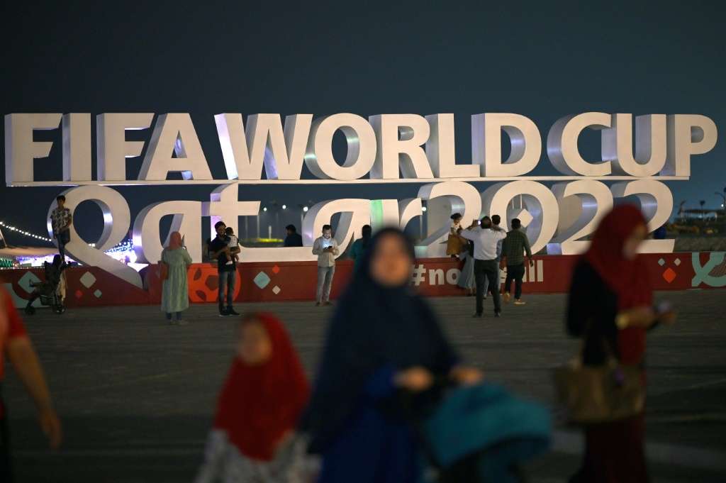 L'enseigne FIFA World Cup à Doha le 30 octobre 2022