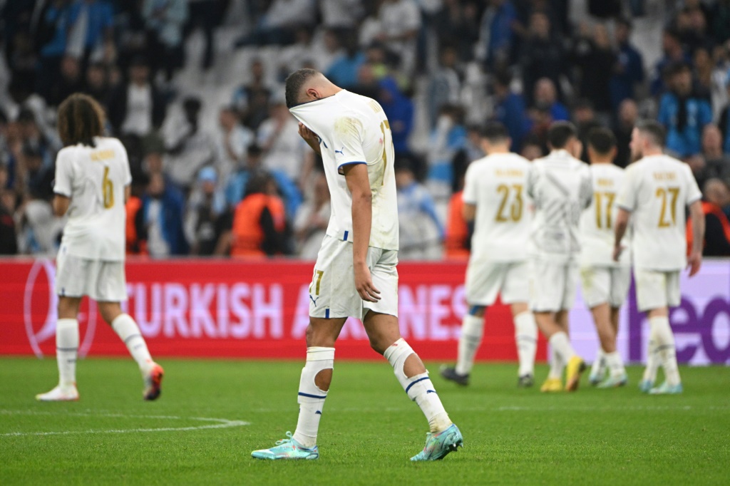 La désillusion des joueurs de l'OM après leur défaite contre Tottenham en Ligue des champions