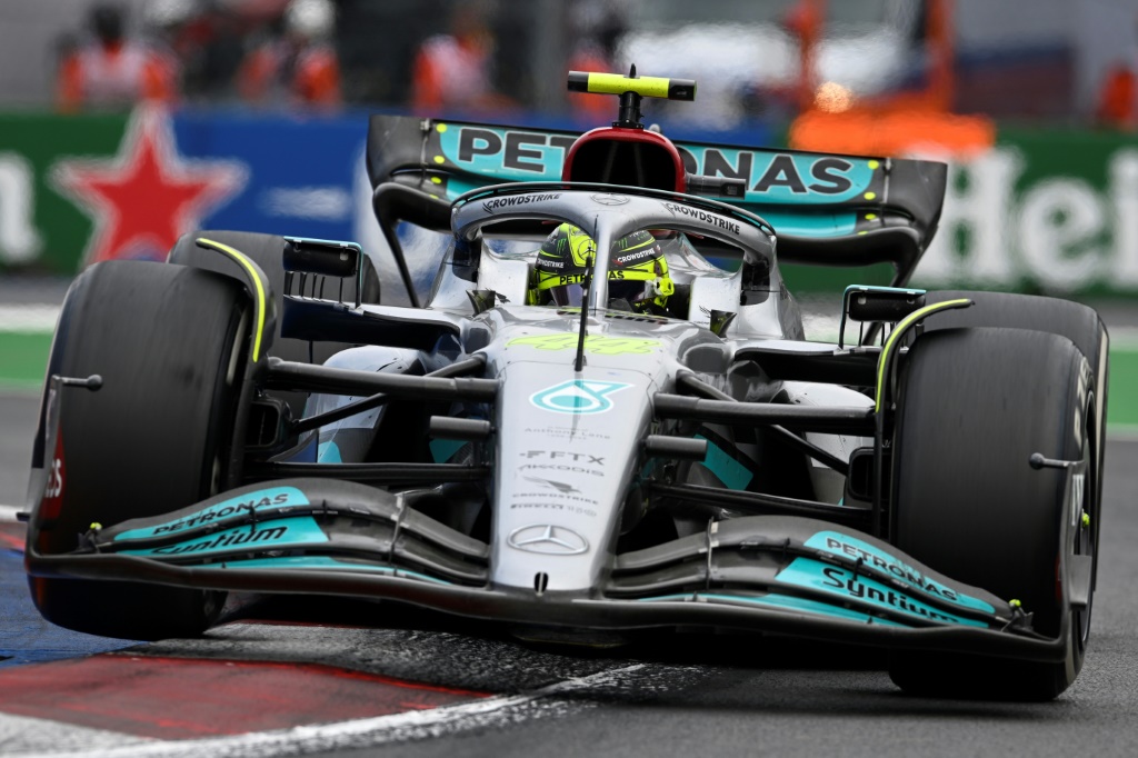La Mercedes du Britannique Lewis Hamilton lors du GP du Mexique, le 30 octobre 2022 à Mexico