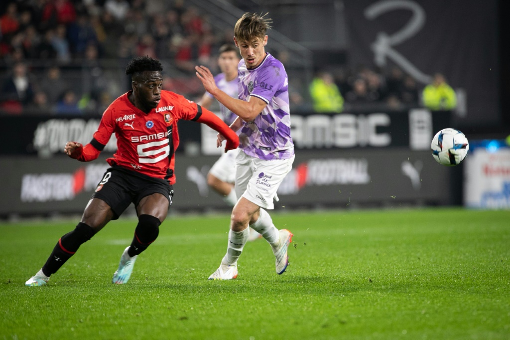 L'attaquant Arnaud Kalimuendo a marqué le but de la victoire pour Rennes qui recevait Toulouse, en 15e journée de Ligue 1, le 12 novembre 2022