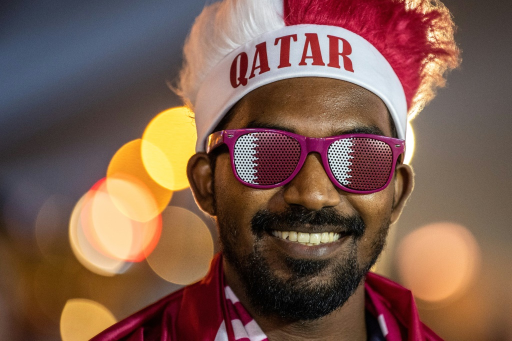 Supporteur du Qatar à Doha le 20 novembre 2022