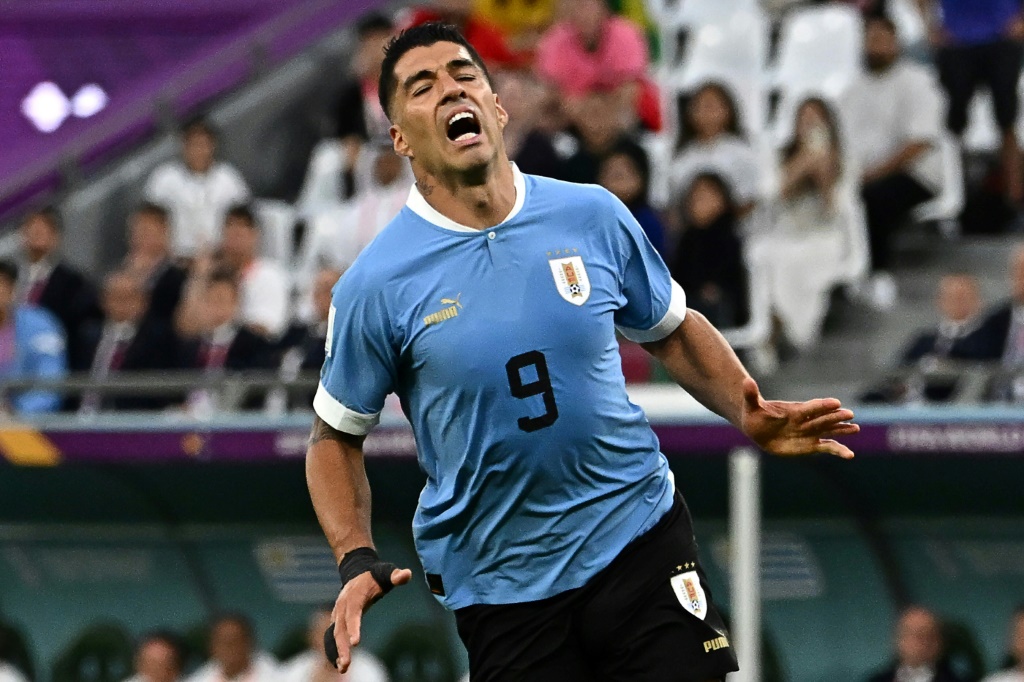L'attaquant uruguayen Luis Suarez, lors du match face à la Corée du Sud, le 24 novembre 2022 au stade d'Al-Rayyan