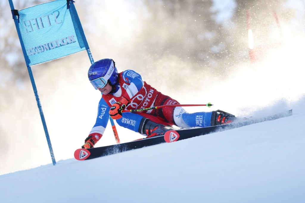 La Française Tessa Worley lors du slalom géant de Killington, aux Etats-Unis, une épreuve de la coupe du monde de ski alpin, le 26 novembre 2022