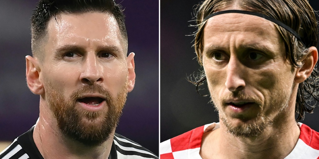 Photocombo représentant la superstar d'Argentine Léeo Messi et le capitaine de la Croatie Luka Modric opposés en demi-finale du Mondial à Doha