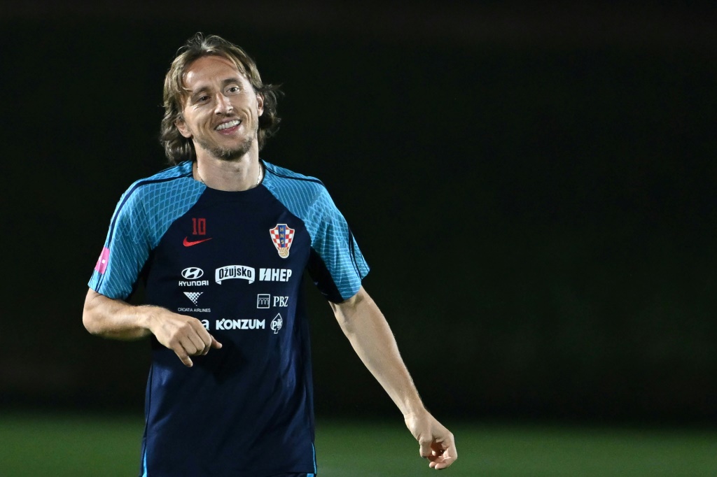 Le virtuose croate Luka Modric à l'entraînement à Doha le 3 décembre 2022, à deux jours du match contre le Japon