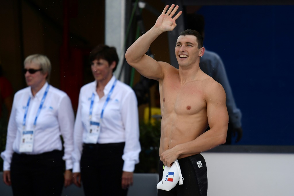 Le nageur français Maxime Grousset lors des championnats d'Europe 2022, le 16 août 2022 à Rome