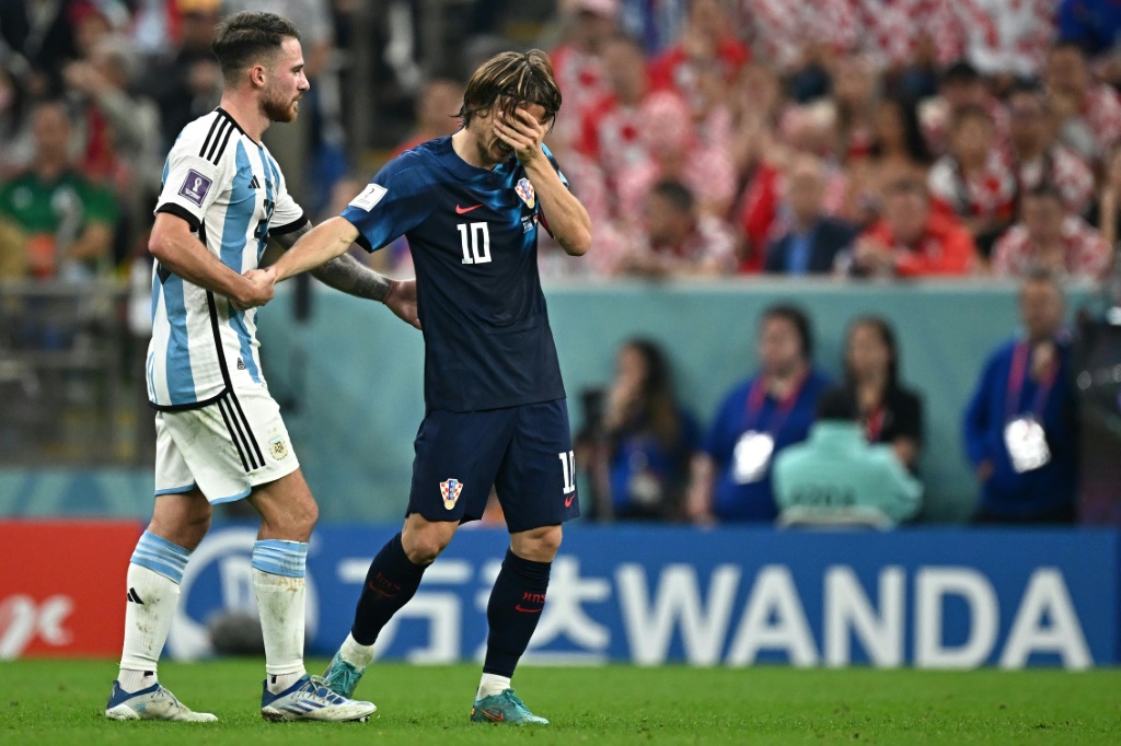 La déception du Croate Luka Modric, éliminée le 13 novembre à Doha en demi-finale du Mondial-2022 par l'Argentine