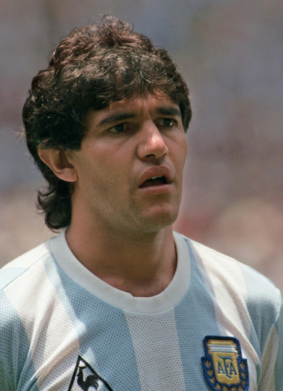 Le milieu de terrain argentin Jorge Burruchaga, juste avant le coup d'envoi de la finale du Mondial-1986 contre l'Allemagne, le 29 juin à Mexico