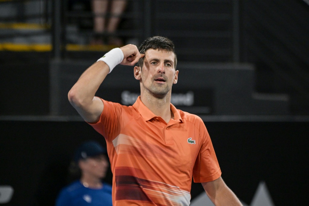 La vedette serbe Novak Djokovic lors de la finale du tournoi d'Adelaïde