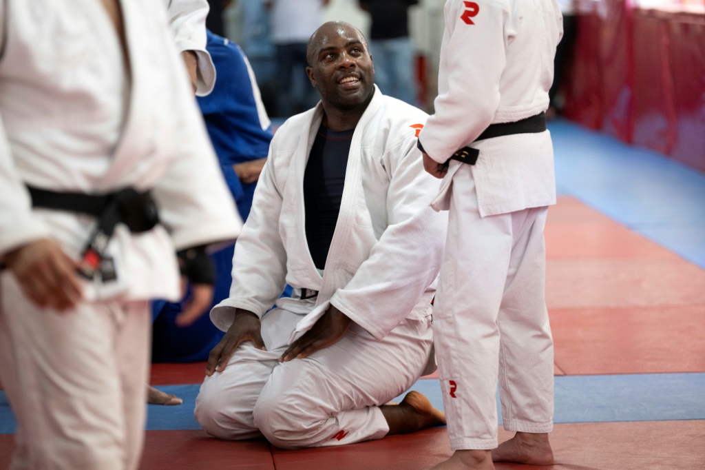 Le judoka français Teddy Riner à l'entraînement lors d'un stage à Rio de Janeiro le 15 février 2023