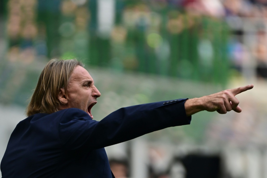 L'entraîneur italien Davide Nicola alors à la Salernitana lors ud match de Serie A entre la Salernitana et l'Inter Milan