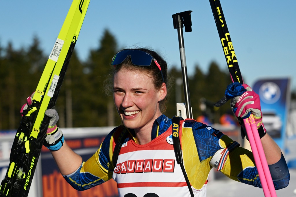 La Suédoise Hanna Oeberg, sacrée championne du monde de l'individuel, le 15 février 2023 à Oberhof