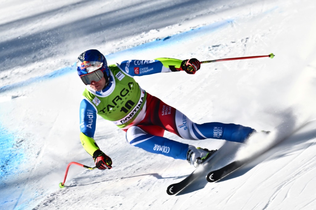 Le Français Alexis Pinturault dans le super-G de Coupe du monde de Cortina d'Ampezzo le 29 janvier 2023 dans la station italienne