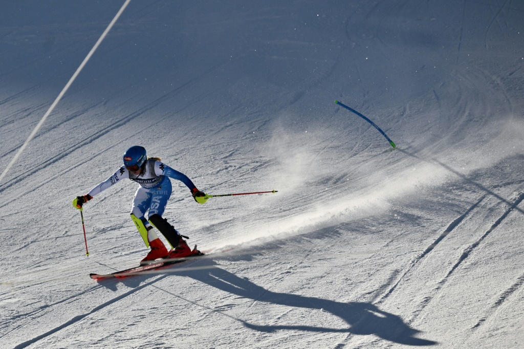 L'Américaine Mikaela Shiffrin lors du slalom du combiné des championnats du monde de ski alpin à Méribel, le 6 février 2023