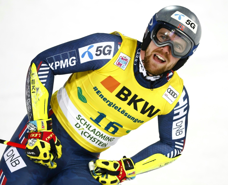 Le Norvégien Aleksander Aamodt Kilde après la deuxième manche du slalom géant de Coupe du monde de ski, à Schladming, en Autriche, le 25 janvier 2023