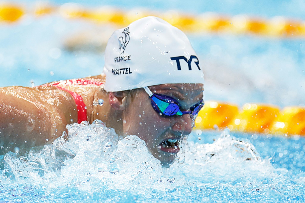 La nageuse française Marie Wattel lors du 100 m papillon des JO de Tokyo