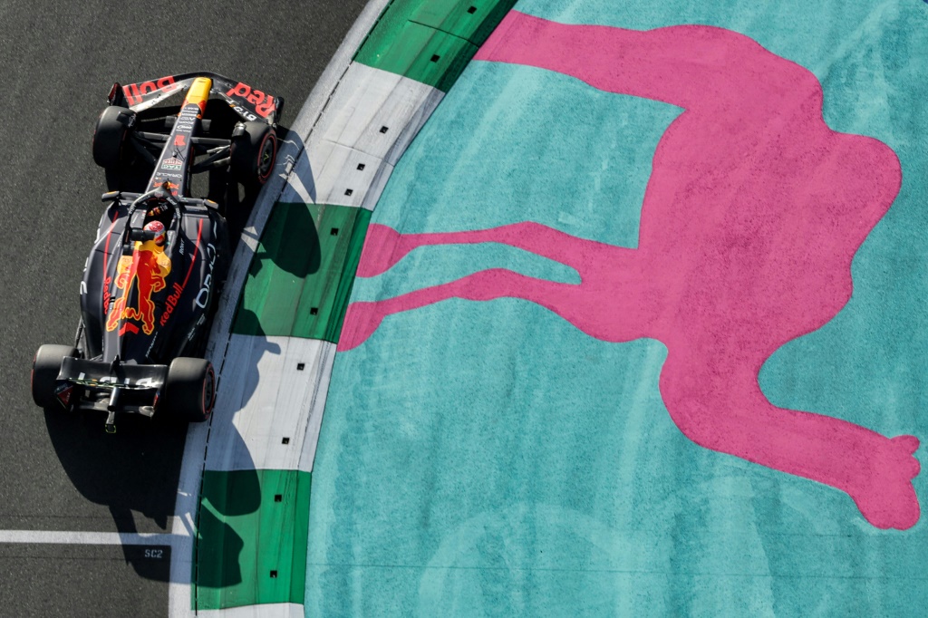 La monoplace de Max Verstappen lors des essais du GP de F1 d'Arabie saoudite