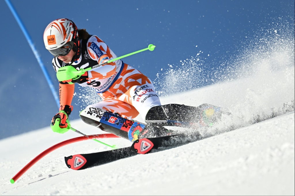 La Slovaque Petra Vlhova lors des des Mondiaux de ski à Méribel, le 18 février 2023