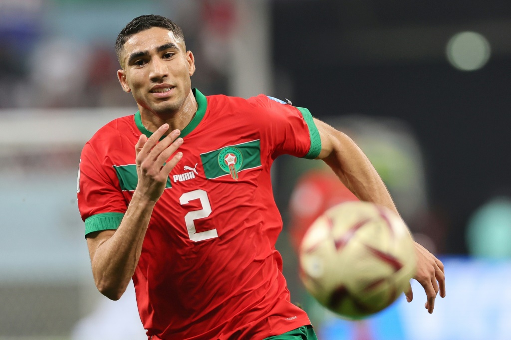 Le défenseur marocain Achraf Hakimi lors du match pour la 3e place du Mondial face à la Croatie, le 17 décembre 2022 à Doha