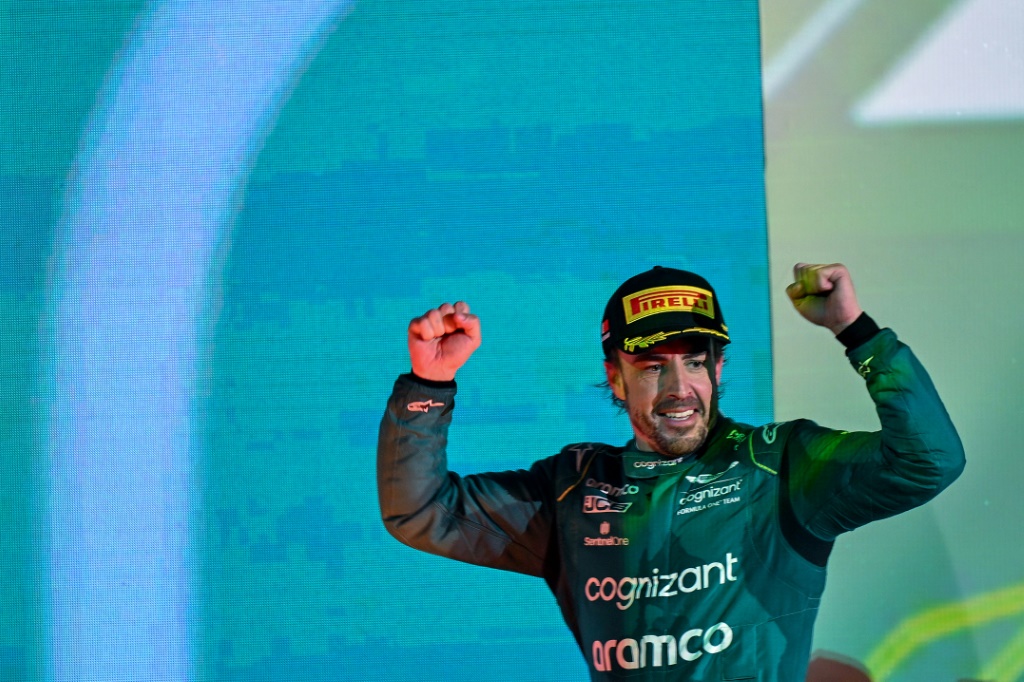 L'Espagnol Fernando Alonso, troisième du GP de Bahreïn, le 5 mars 2023