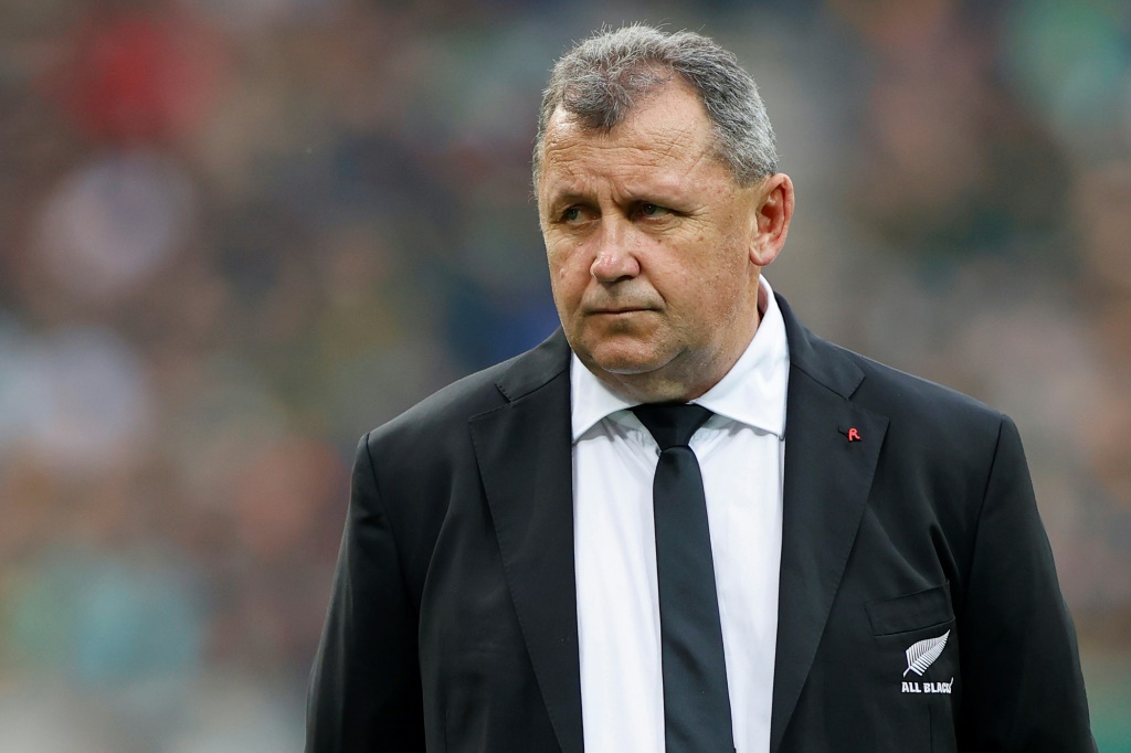 Ian Foster, le ,sélectgionneur de l'équipe de Nouvelle-Zélande de rugby lors du test-match contre l'Afrique du Sud le 6 août 2022 à Mbombela