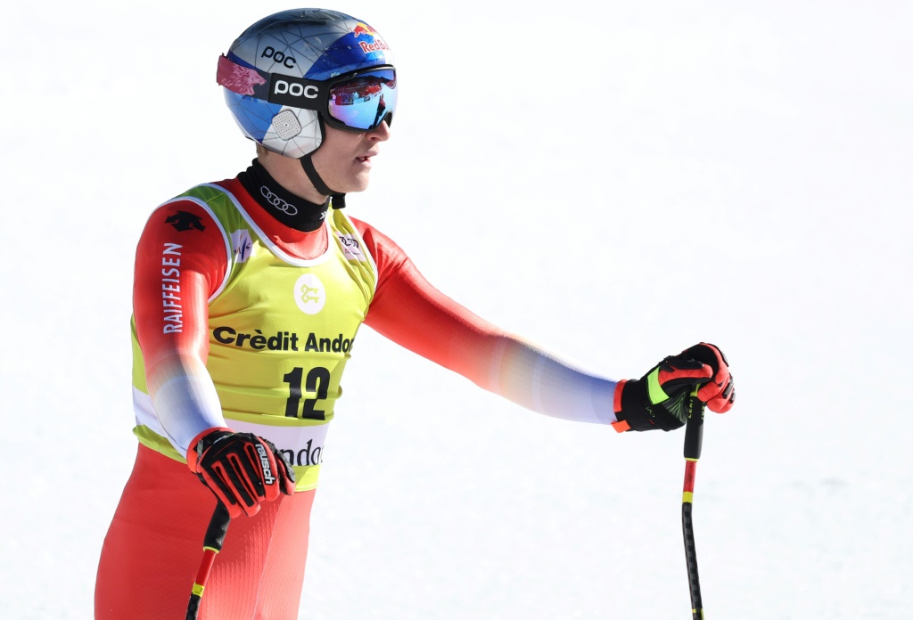 Le Suisse Marco Odermatt a terminé 15e de la descente hommes des finales de la Coupe du monde de ski alpin le 15 mars 2023 à Soldeu (Andorre)