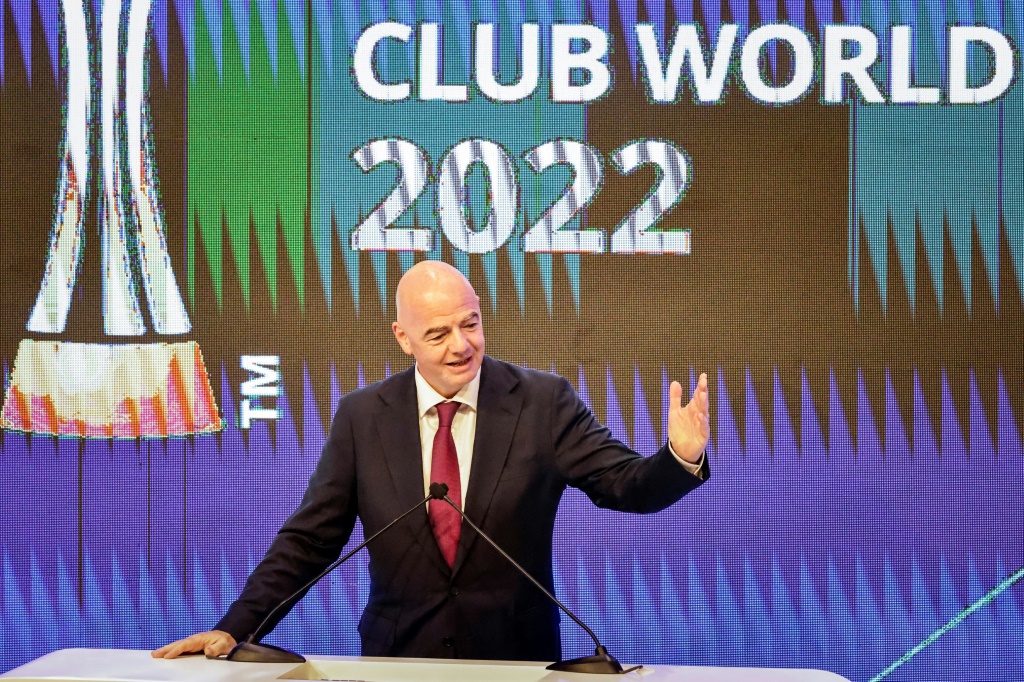 Le président de la Fifa Gianni Infantino lors du tirage au sort de la dernière édition du Mondial des clubs, le 13 janvier 2023 à Salé, près de Rabat