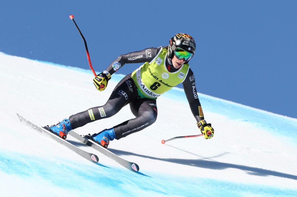 L'talienne Federica Brignone dans le super-G des finales de Coupe du monde de ski alpin le 16 mars 2023 en Andorre