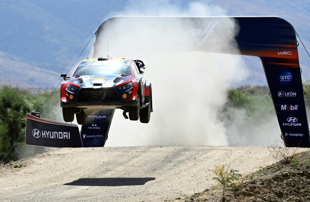 Le pilote belge Thierry Neuville (Hyundai) lors du rallye du Mexique, troisième épreuve de la saison du Championnat du monde des rallyes WRC, à Silao, dans l'État de Guanajuato, le 18 mars 2023
