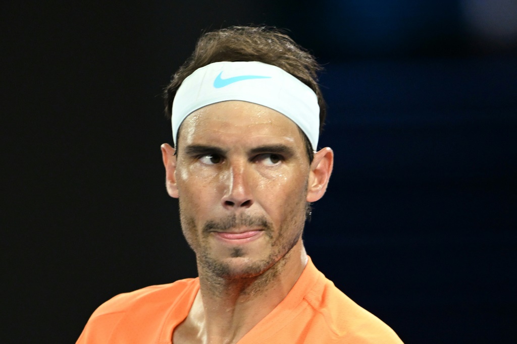 Rafael Nadal lors de son match contre l'Américain Mackenzie McDonald à l'Open d'Australie le 18 janvier 2023 à Melbourne. L'Espagnol n'a pas rejoué depuis en compétition