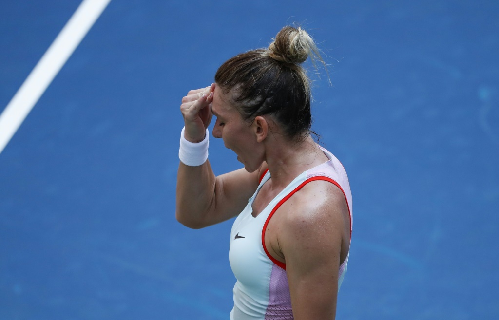 La Roumaine Simona Halep contre l'Ukrainienne Daria Snigur lors du 1er tour de l'US Open