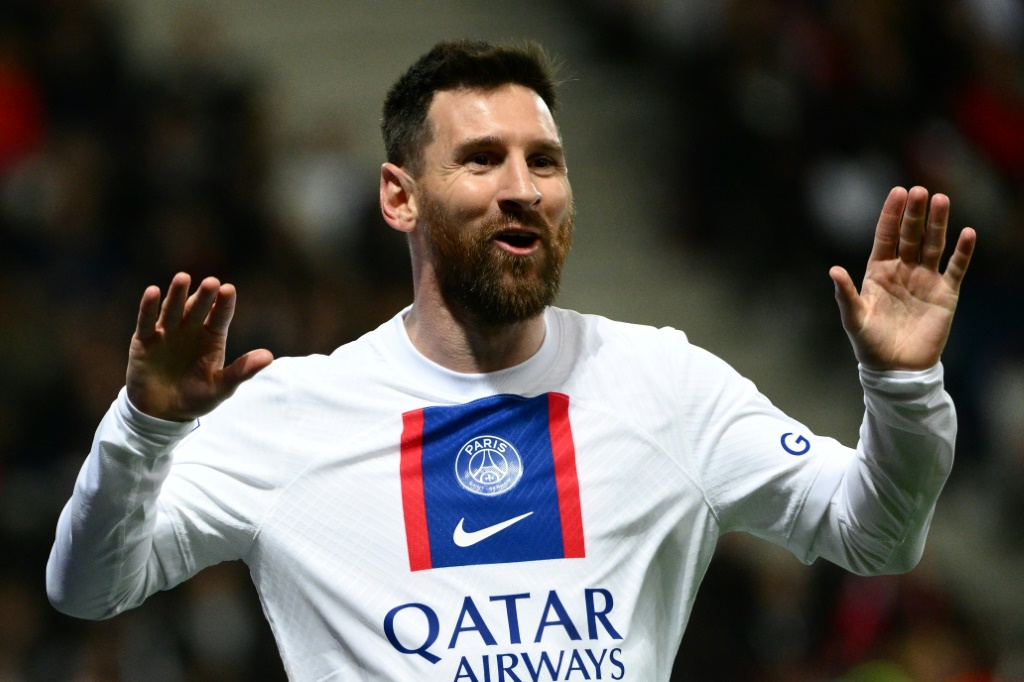 La star du PSG Lionel Messi buteur à Nice