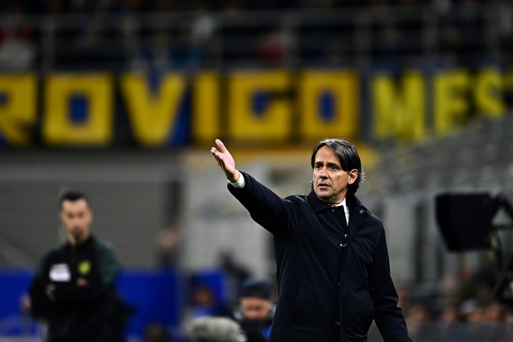 L'entraîneur de l'Inter Milan Simone Inzaghi lors du match de Championnat d'Italie contre Monza