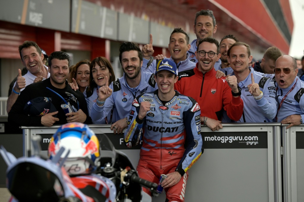 Le pilote Motogp espagnol Alex Marquez de l'écurie Ducati-Grésini signe la pole position en Argentine le 1er avril 2023 sur le circuit des Termes de Rio Hondo