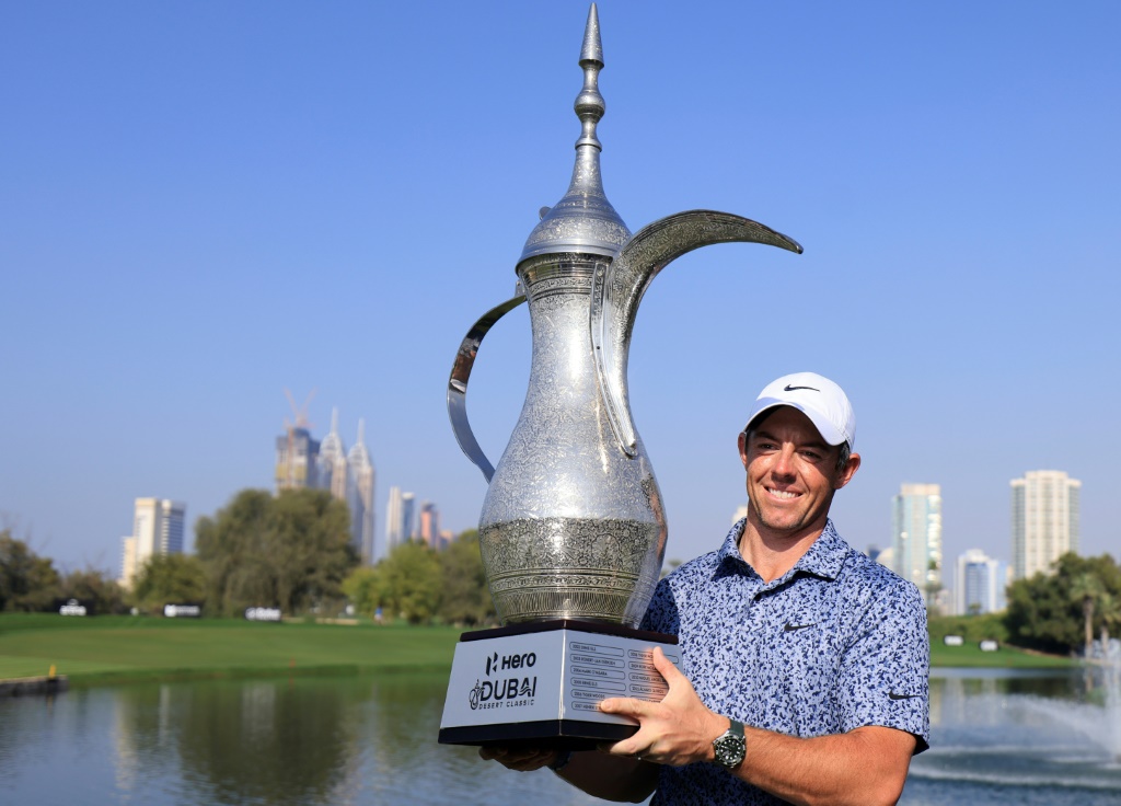 Le Nord-Irlandais Rory McIlroy lors de sa victoire au tournoi PGA de Dubai, le 30 janvier 2023