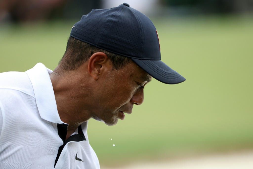 L'Américain Tiger Woods durant le premier tour du Masters 2023 à Augusta, le 6 avril 2023