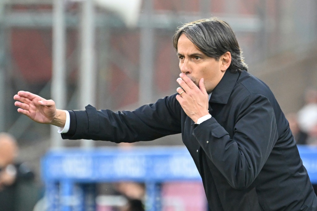 L'entraîneur de l'Inter Milan Simone Inzaghi lors du match contre la Salernitana, le 7 avril 2023 à Salerne