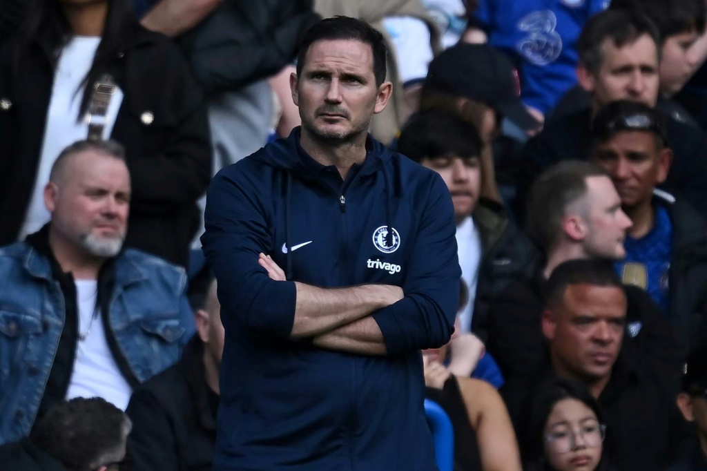 L'entraîneur intérimaire de Chelsea Frank Lampard lors du match contre Brighton à Stamford Bridge, le 15 avril 2023