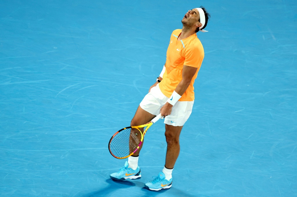 Rafael Nadal lors de son match contre l'Américain Mackenzie McDonald à l'Open d'Australie le 18 janvier 2023 à Melbourne. L'Espagnol n'a pas rejoué depuis en compétition