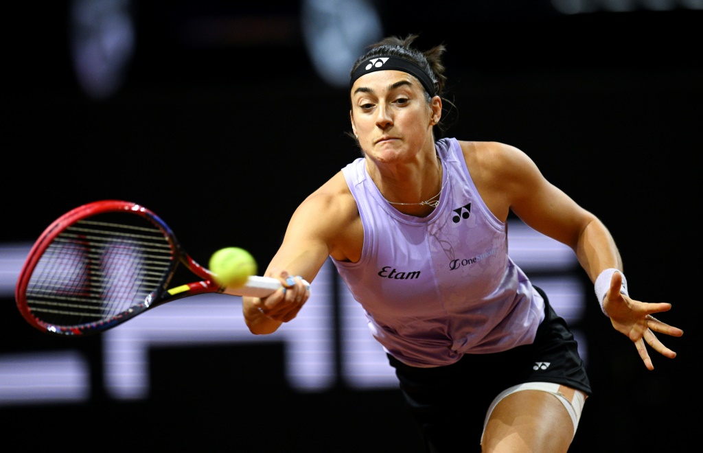 Caroline Garcia contre la Russe Anastasia Potapova en quart de finale du tournoi de Stuttgart, le 21 avril 2023