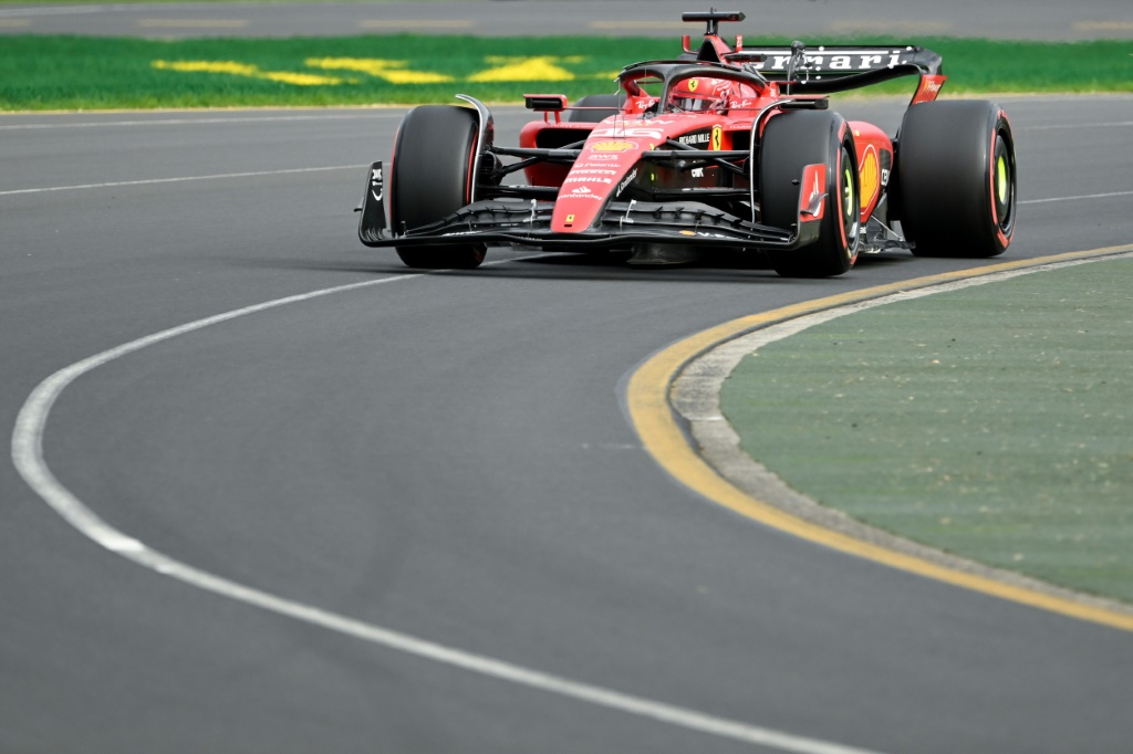 Le pilote monégasque de Ferrari Charles Leclerc participe à la séance de qualification du Grand Prix d'Australie de F1, à Melbourne, le 1er avril 2023