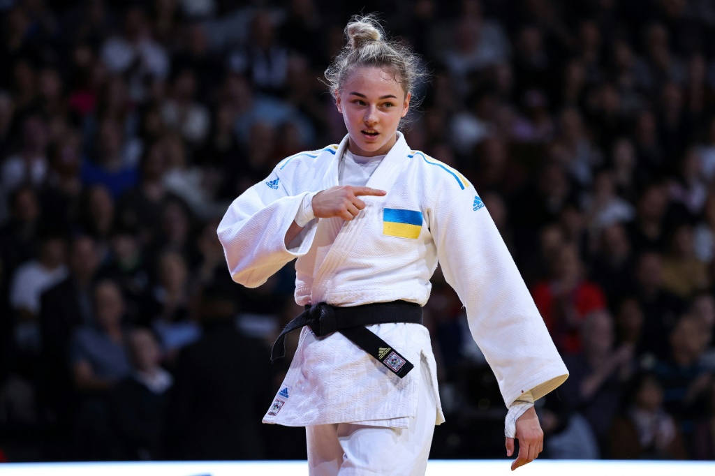 La judoka ukrainienne Daria Bilodid lors du Tournoi de Paris