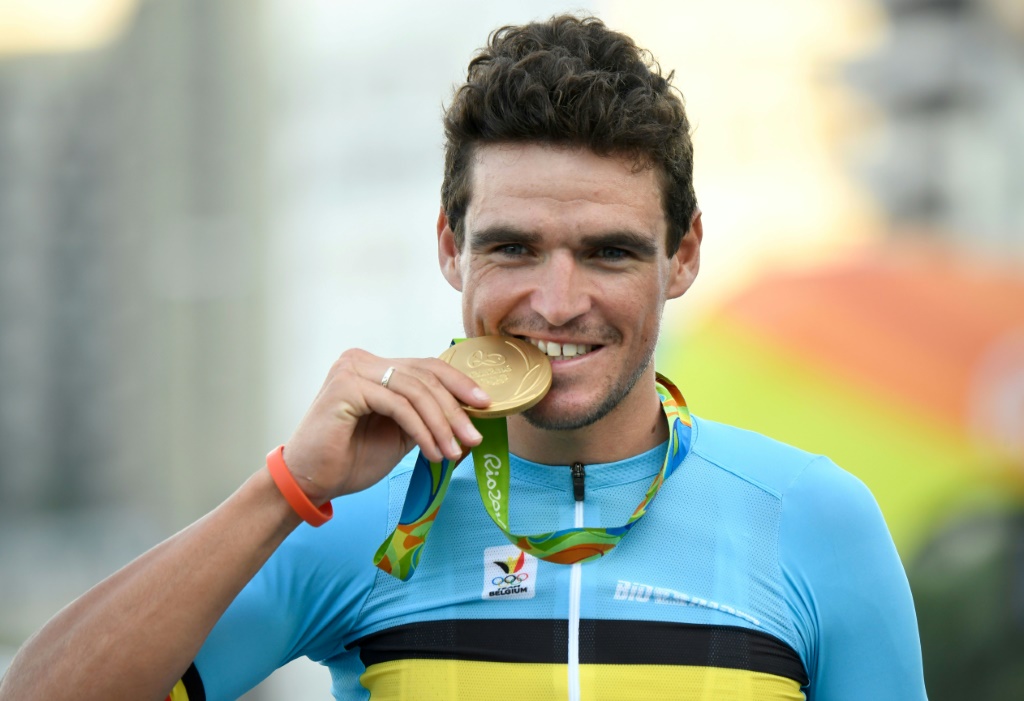 Le Belge Greg Van Avermaet, champion olympique de cyclisme sur route, le 6 août 2016 aux Jeux de Rio