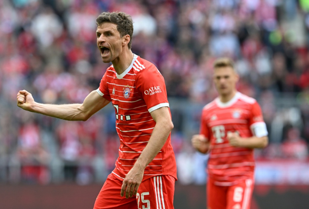 L'attaquant du Bayern Thomas Müller lors du match contre le Hertha, le 30 avril 2023 à Munich
